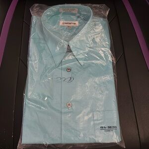 Brand New teal/blue Claiborne shirt. Size 15 1/2 32-33